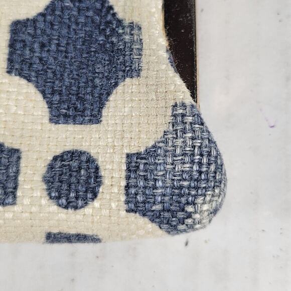 Spartina 449  Leather Linen Moroccan Mosaic Patterned Nautical Coin Purse - Picture 6 of 10